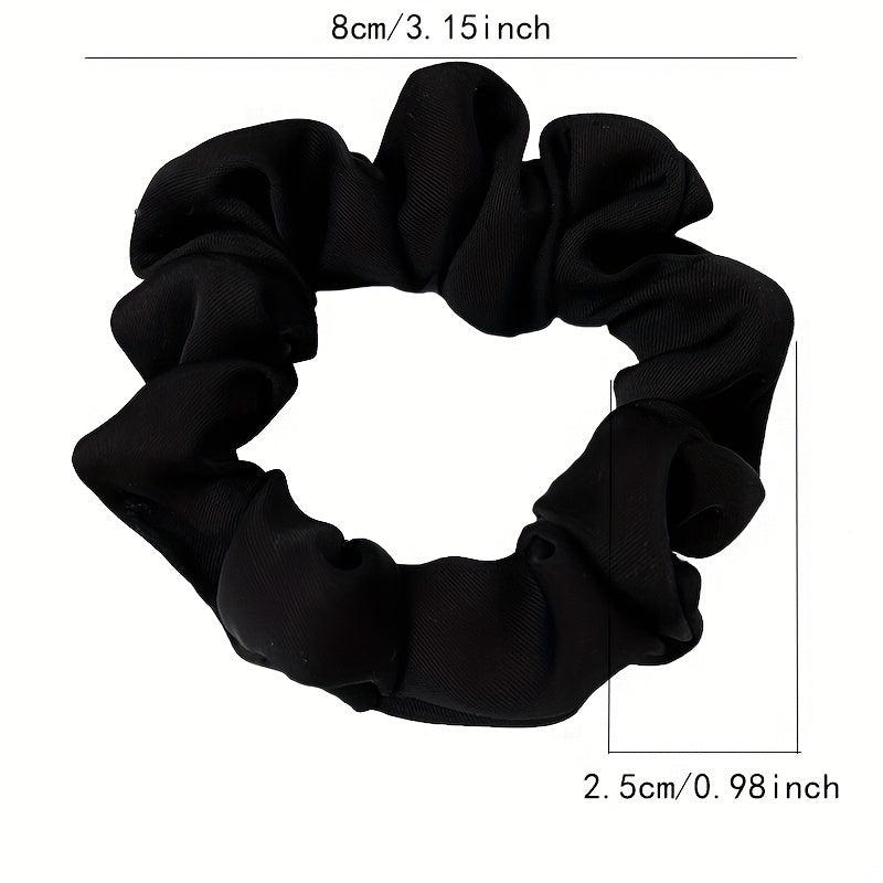 8pcs Solid Silk Hair Tie Vintage Ponytail Holder Elastic Headwear