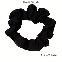 8pcs Solid Silk Hair Tie Vintage Ponytail Holder Elastic Headwear