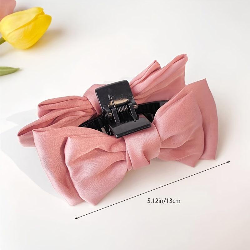 Oversized Satin Bow Hair Pin for Women Girls Hair Accessory