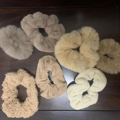 7pcs Women Plush Fur Hair Scrunchies Ponytail Holder Hair Ties