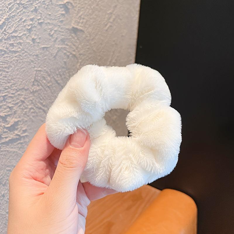 7pcs Women Plush Fur Hair Scrunchies Ponytail Holder Hair Ties