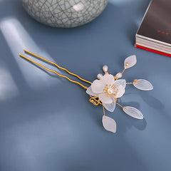 Vintage Flower Faux Pearl Hair Pin U Shaped Chignon Wedding Bobby Pins