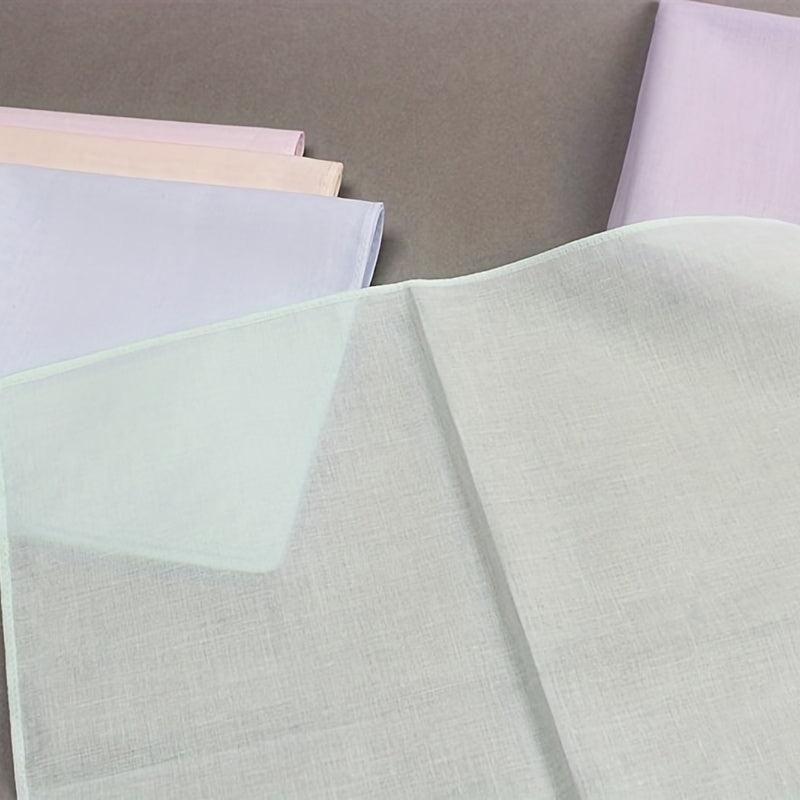 5pcs 60S Cotton Square Scarf Small Handkerchief Soft Pocket Scarf