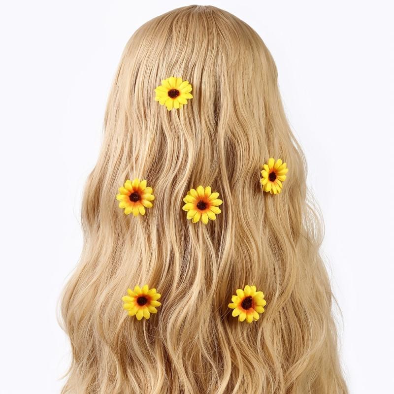 Sunflower Hair Clip Set Non Slip Duck Billed Flower Side Ponytail Accessories