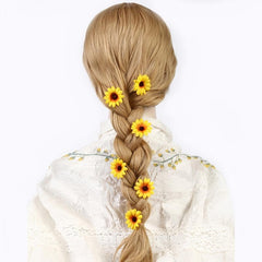 Sunflower Hair Clip Set Non Slip Duck Billed Flower Side Ponytail Accessories