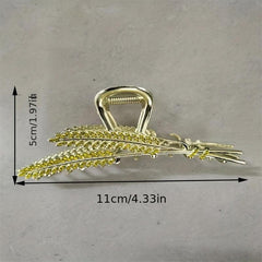 Wheat Shape Hair Clip Headwear Female Back Head Hair Clip Shark Claw Headwear