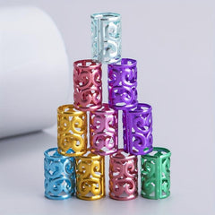 10pcs Dreadlocks Metal Rings Hair Cuffs Punk Braiding Decorations