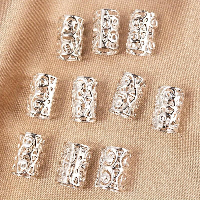 10pcs Dreadlocks Metal Rings Hair Cuffs Punk Braiding Decorations