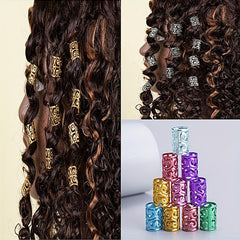 10pcs Dreadlocks Metal Rings Hair Cuffs Punk Braiding Decorations