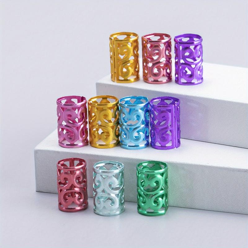 10pcs Dreadlocks Metal Rings Hair Cuffs Punk Braiding Decorations