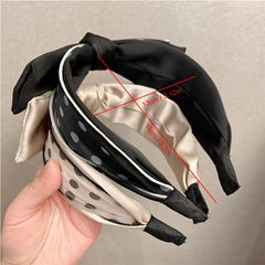 Rhinestone Headband Wide Brim Bow Hair Band Retro Letter Head