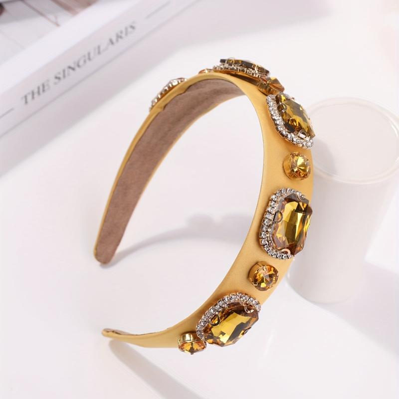 Rhinestone Headband Wide Crystal Headdress Hair Band for Women Girls