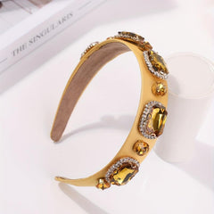 Rhinestone Headband Wide Crystal Headdress Hair Band for Women Girls