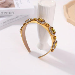 Rhinestone Headband Wide Crystal Headdress Hair Band for Women Girls