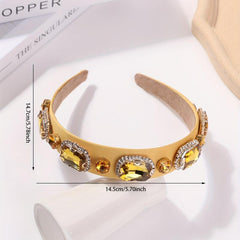 Rhinestone Headband Wide Crystal Headdress Hair Band for Women Girls