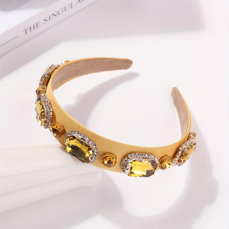 Rhinestone Headband Wide Crystal Headdress Hair Band for Women Girls