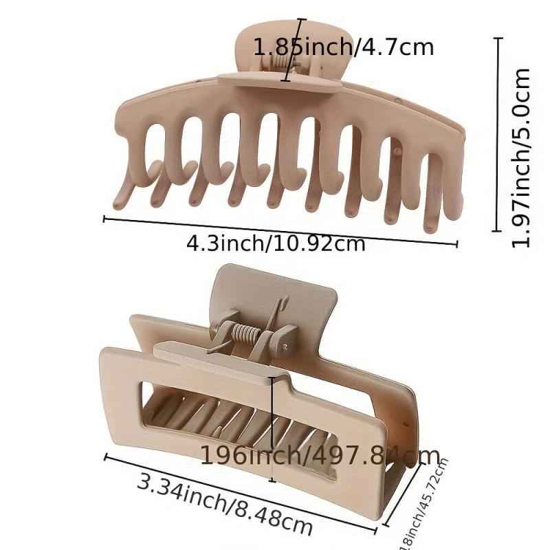 2PCS Hair Clips Set Non slip Hair Claw Clips Banana Rectangle Hair Clips