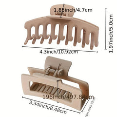 2PCS Hair Clips Set Non slip Hair Claw Clips Banana Rectangle Hair Clips