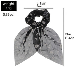 Long Hair Rope Women Hair Ring Small Silk Scarf Hair Accessories