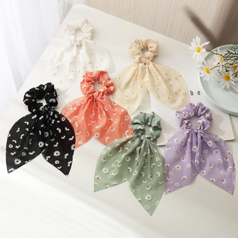 Long Hair Rope Women Hair Ring Small Silk Scarf Hair Accessories