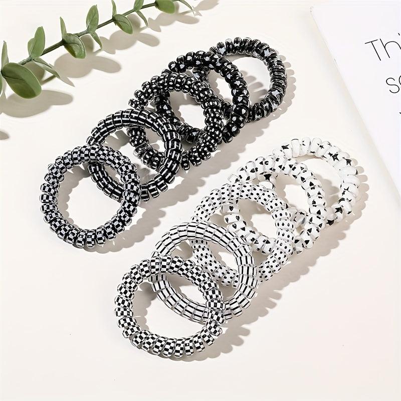 10pcs Spiral Hair Tie Scrunchies and Elastic Bands Ponytail Holder