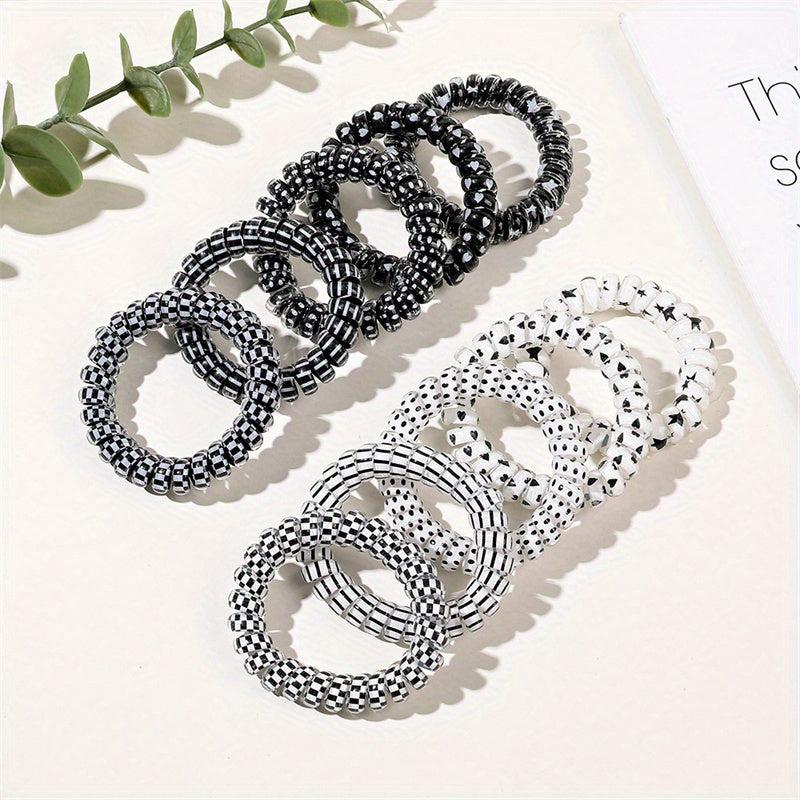 10pcs Spiral Hair Tie Scrunchies and Elastic Bands Ponytail Holder