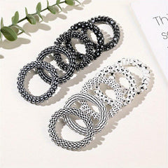 10pcs Spiral Hair Tie Scrunchies and Elastic Bands Ponytail Holder