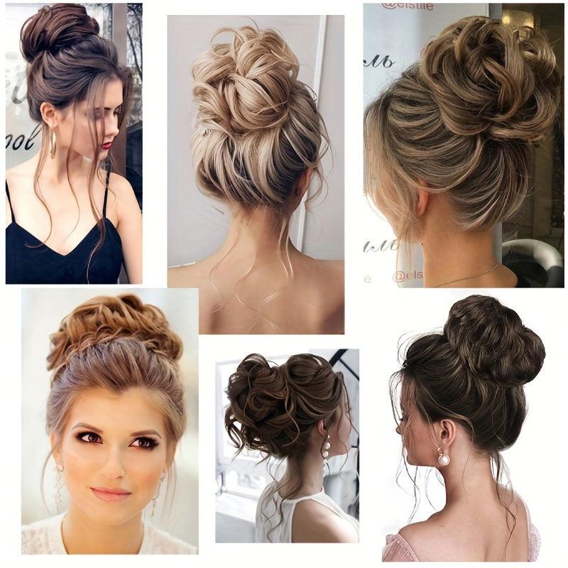 Messy Hair Bun Scrunchies Extension Curly Chignon for Women 100 Human Hair