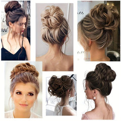 Messy Hair Bun Scrunchies Extension Curly Chignon for Women 100 Human Hair