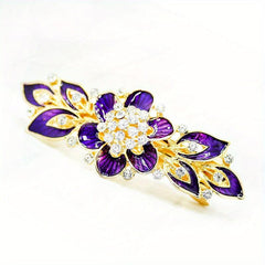 Large Rhinestone Flower Hair Clip, Side Clip Hair Accessory for Women