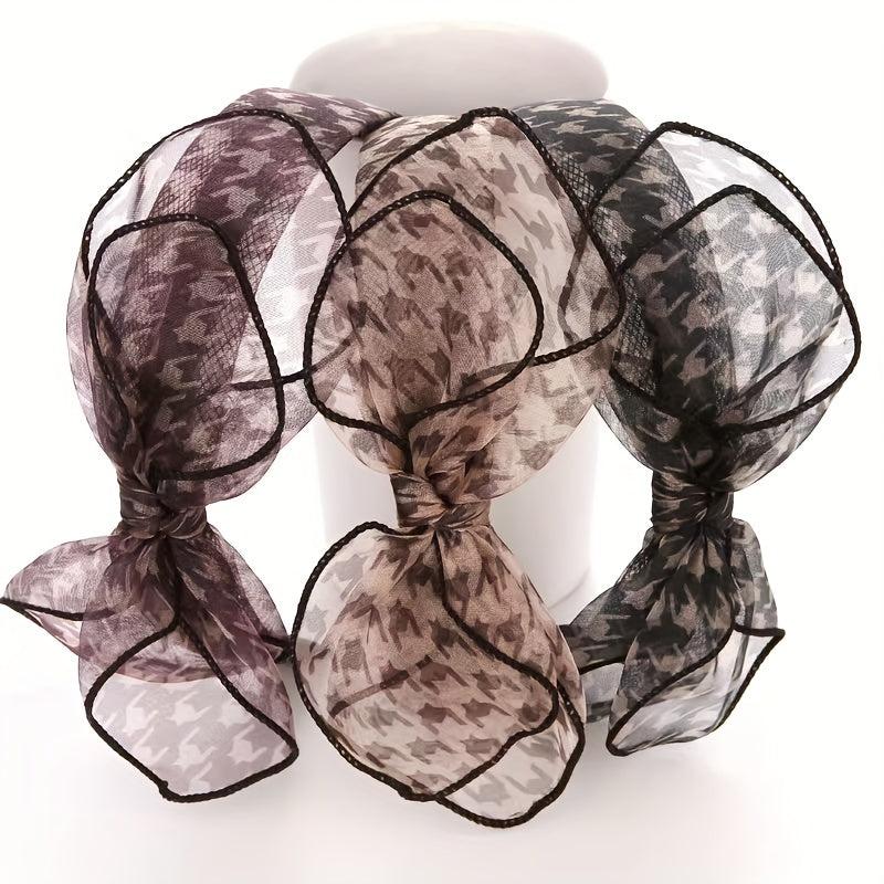 Bowknot Mesh Fabric Headband Hair Hoop Non slip Female Hair Accessories