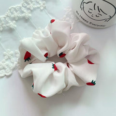 Strawberry Print Scrunchies Hair Tie Ponytail Holder Hair Accessories