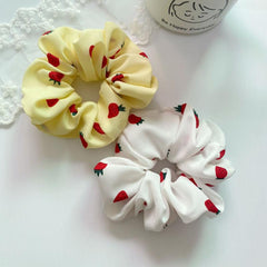 Strawberry Print Scrunchies Hair Tie Ponytail Holder Hair Accessories