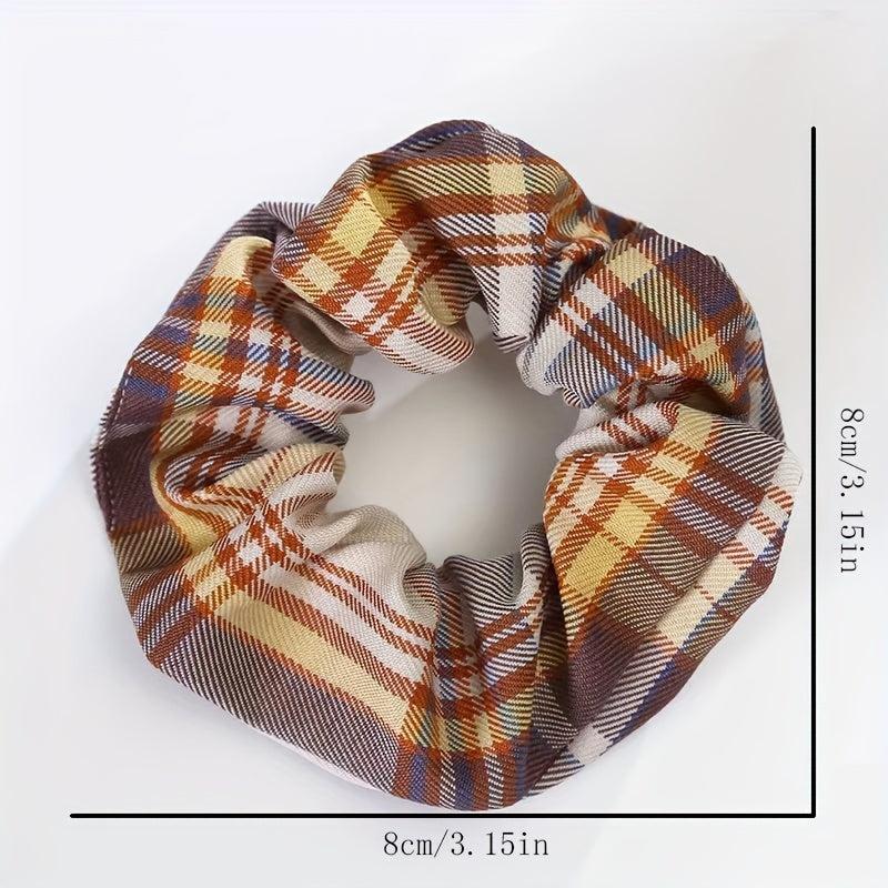 Plaid Hair Tie Large Scrunchie Ponytail Hair Rope Accessories