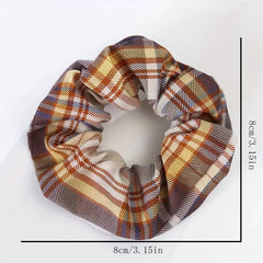 Plaid Hair Tie Large Scrunchie Ponytail Hair Rope Accessories