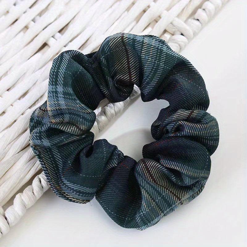 Plaid Hair Tie Large Scrunchie Ponytail Hair Rope Accessories