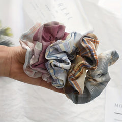 Plaid Hair Tie Large Scrunchie Ponytail Hair Rope Accessories