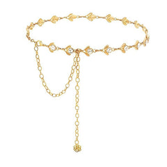 Women's Metal Chain Belt with Rhinestone Head Piece