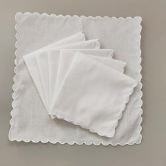6pcs Crescent Shape Handkerchiefs for Wedding and DIY Supplies
