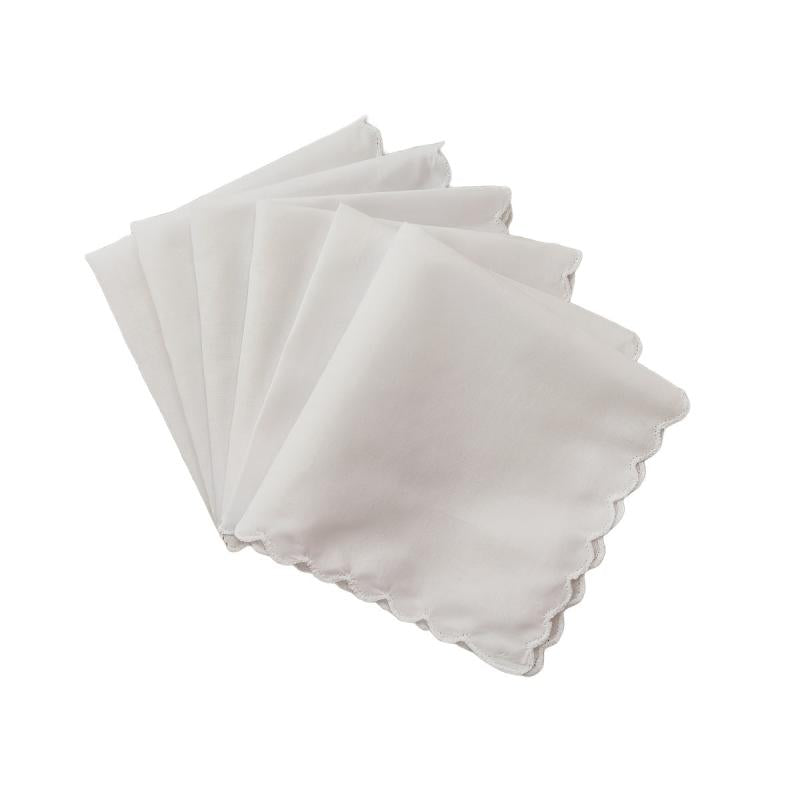 6pcs Crescent Shape Handkerchiefs for Wedding and DIY Supplies