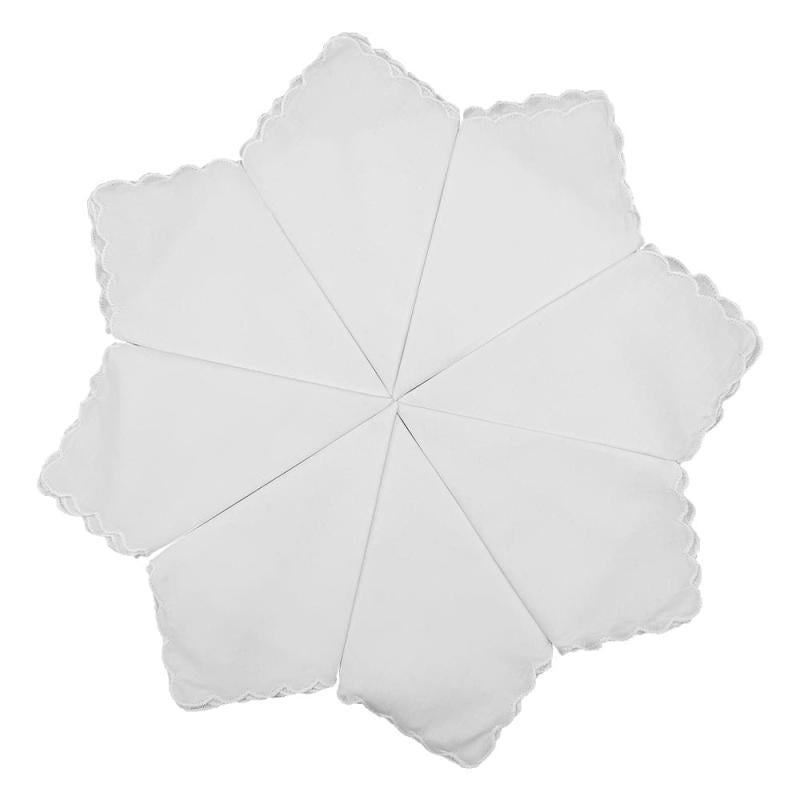 6pcs Crescent Shape Handkerchiefs for Wedding and DIY Supplies