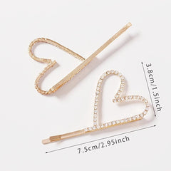 Rhinestone Hairclip Metal Alloy Hairpin Barrette for Party Prom Wedding