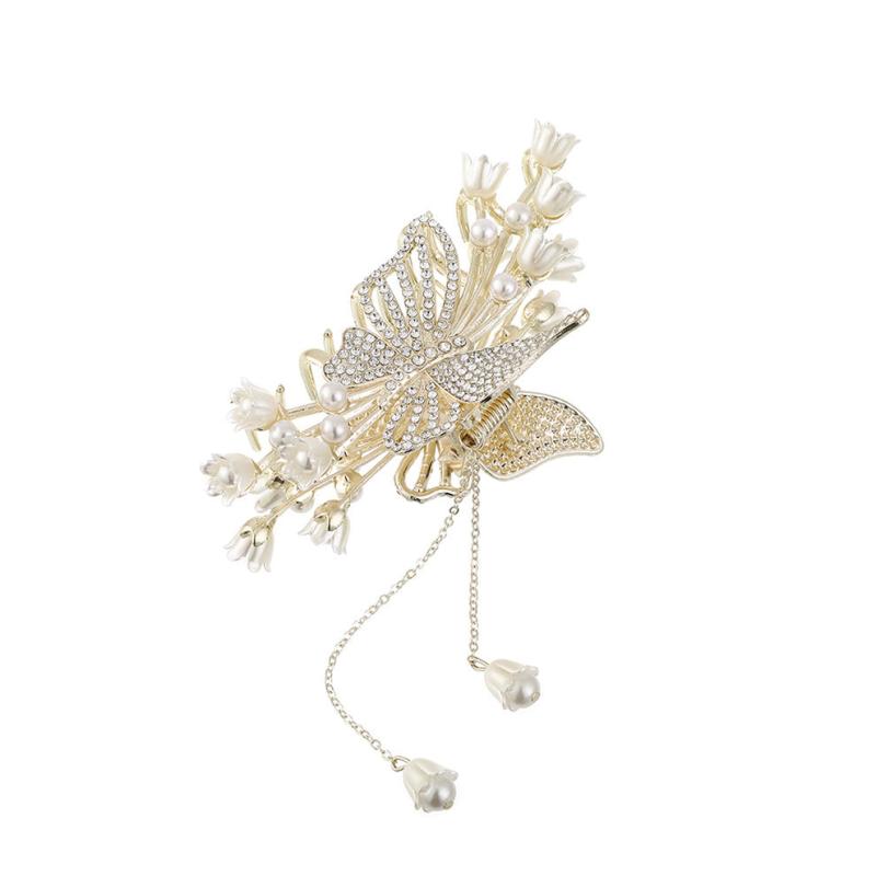 Rhinestone Pearl Hair Claws Hair Clip Hairpin Barrette Girls Ornament