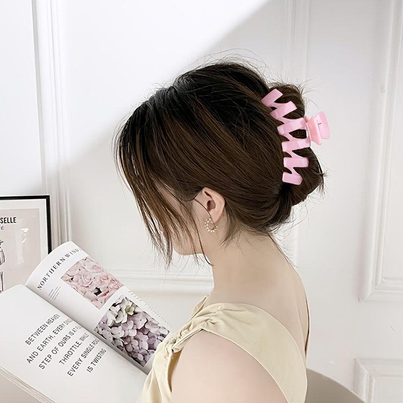 Oversize Pink Hair Claw Clip Non Slip Strong Hold Grip Hair Jaw Clip