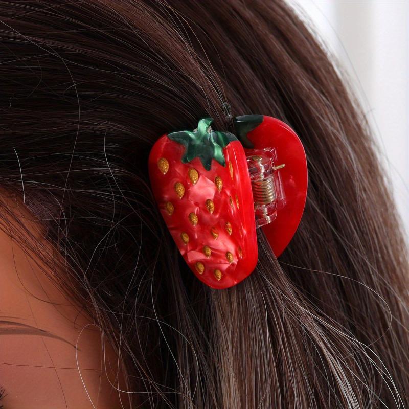 Acetate Strawberry Shape Hair Claw for Women