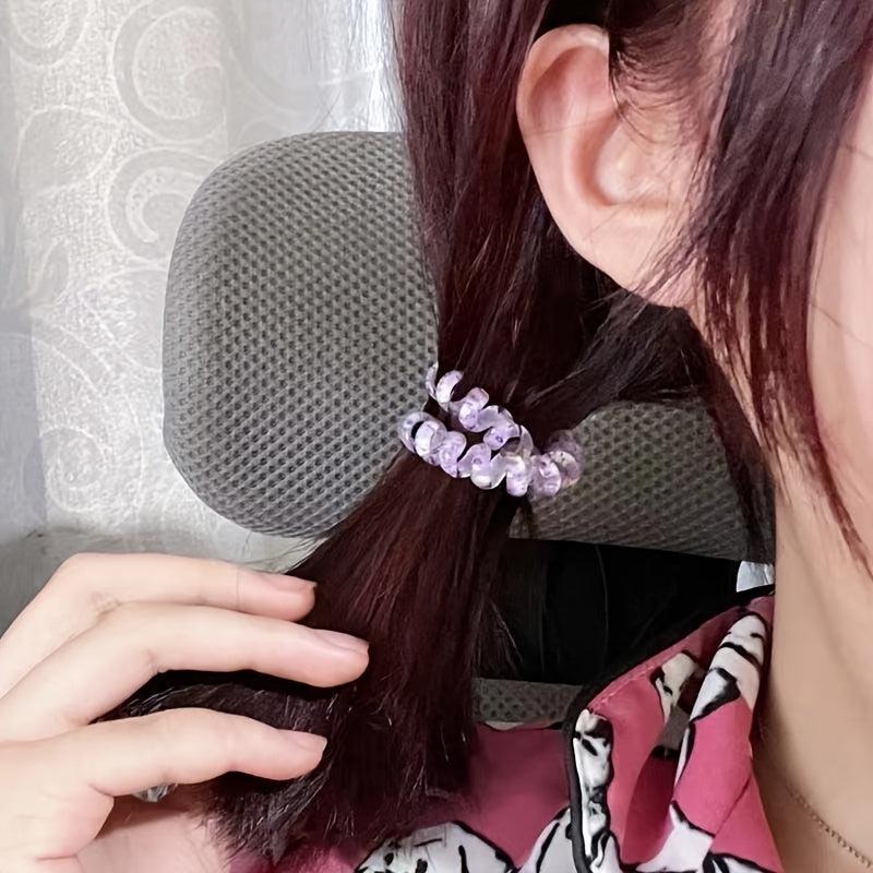 6pcs Spiral Hair Tie Small Coil Phone Cord No Crease Hair Accessories