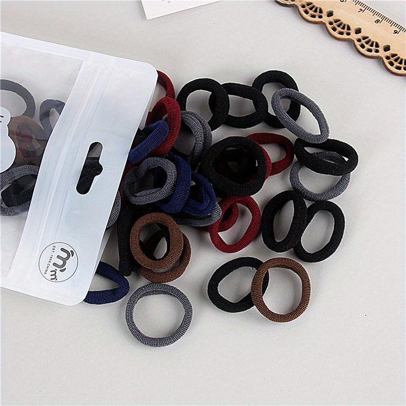50Pcs Colorful Rubber Hair Tie Ponytail Holder for Girls Babies
