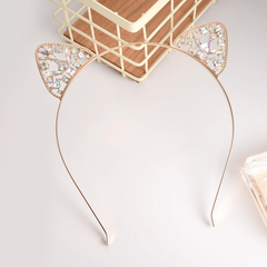 Rhinestone Cat Ears Headband for Women Party Costume