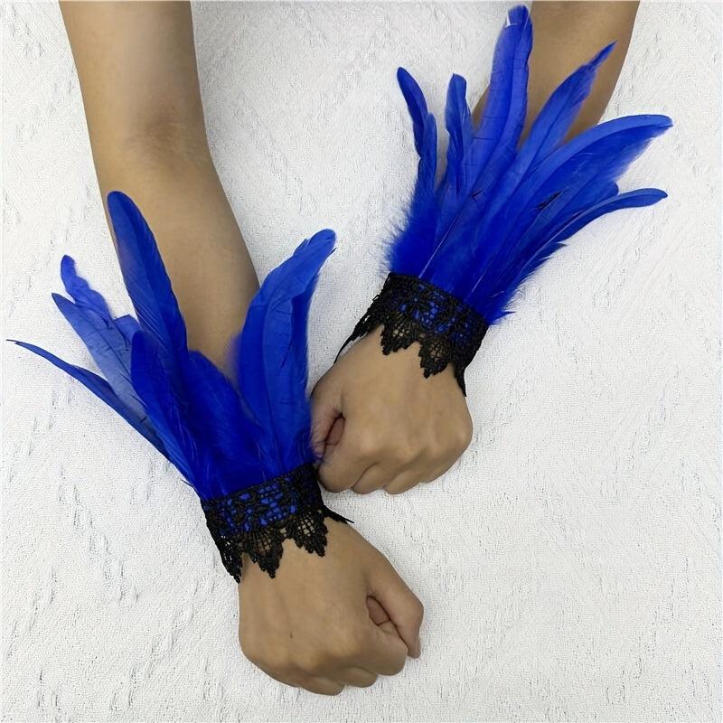 Faux Feather Wrist Band Lace Bracelet Halloween Party Cosplay