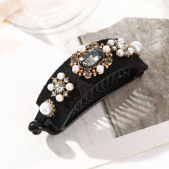 Oval Ponytail Twist Clip Rhinestone Hair Banana Clips Hairpin Crystal Heart